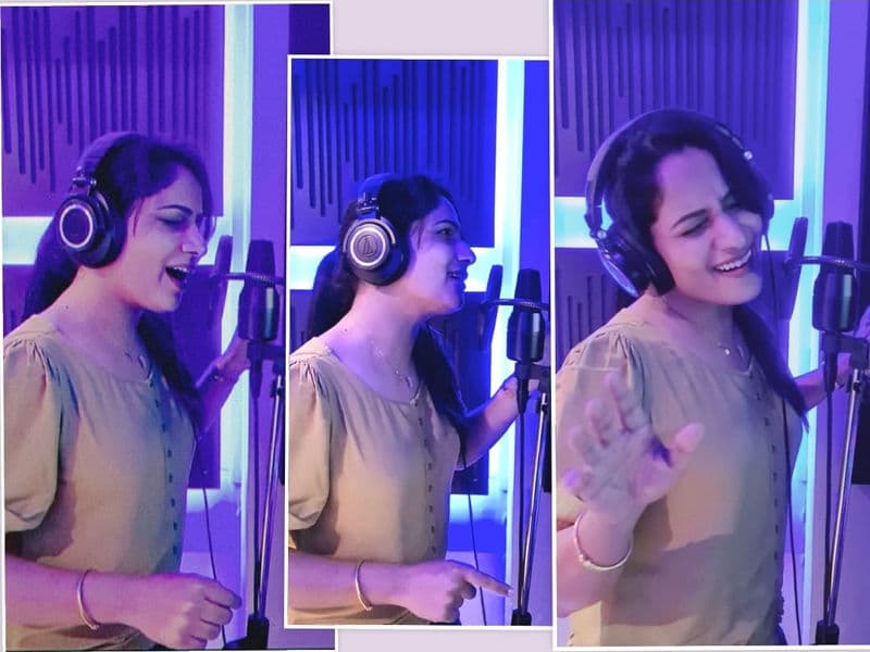 Kkomal Krusshna in recording studio