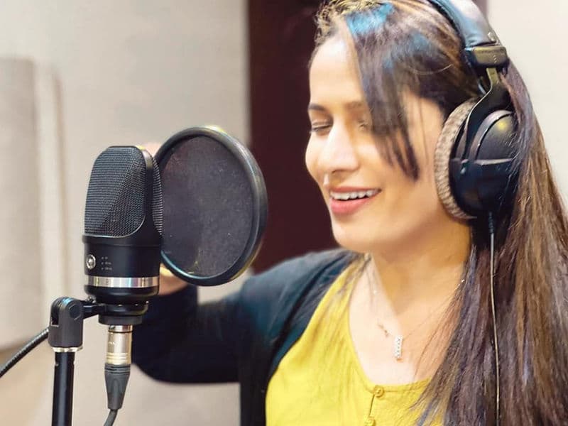 Kkomal Krusshna in the studio